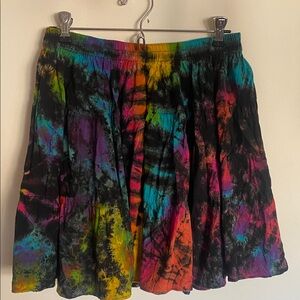 Boho Tie Dye Mini Skirt